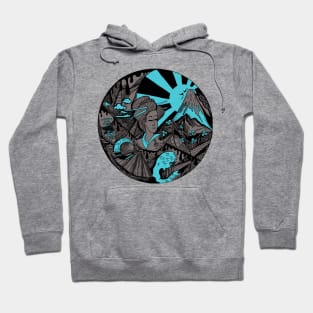 Blue Grey Dreaming of Japan Hoodie